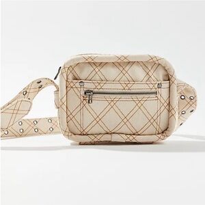 Urban Outfitters Cream and Tan Crossbody Bag